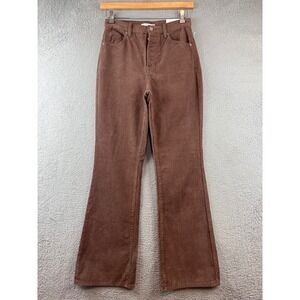New PacSun High Rise Bootcut Corduroy Pants Brown Button Fly Size 28